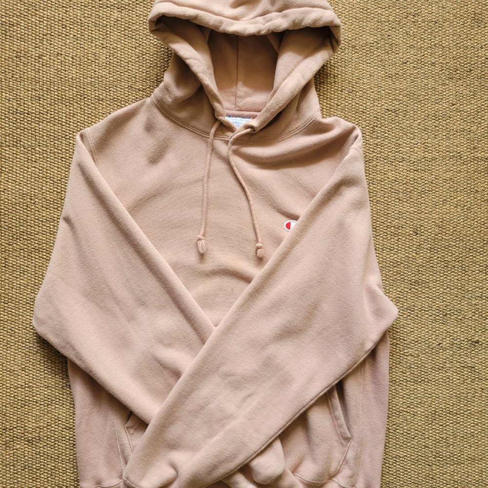 Champion Reverse Weave Hoodie Rose Gold, C Logo